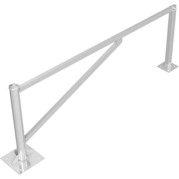 Swing barrier | to be fixed by plugs, hot-dip galvanized | clear width: 2500 mm | for padlock